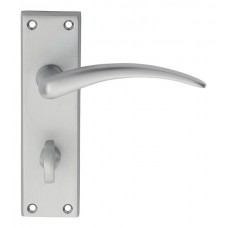Wing Lever on Bathroom Backplate - Satin Chrome
