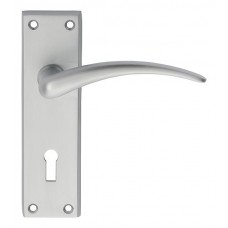 Wing Lever on Lock Backplate - Satin Chrome