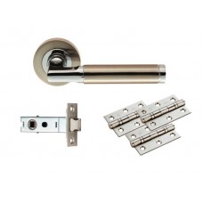Belas Ultimate Door Lever Handle Pack Set - Dual Finish Polished Chrome & Satin Nickel