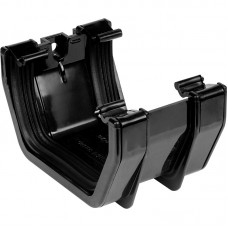 Square Line Gutter Union Black