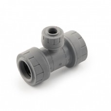 Polypipe Polyplumb 22mm x 22mm x 10mm Tee Grey