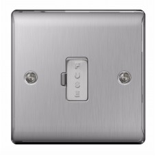 BG Nexus Brushed Steel Unswitched Fused Spur